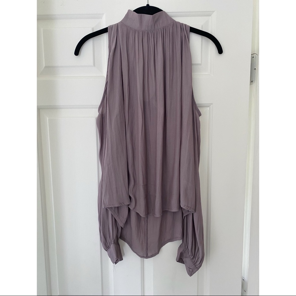 Mono B Purple Sheer Blouse